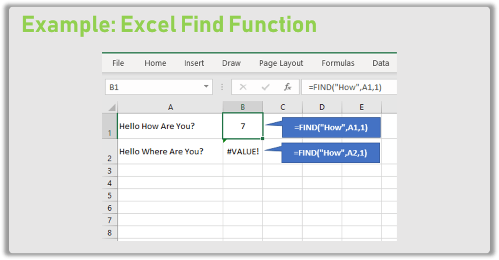 Excel find function excel