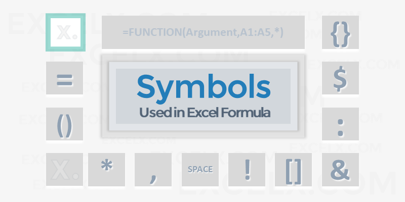 list of excel symbols