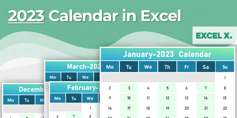 2023 Calendar in Excel Month