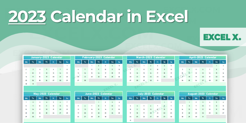 2023 Calendar in Excel Year