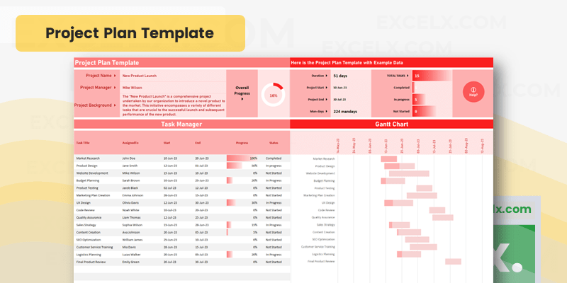 project management plan template excel