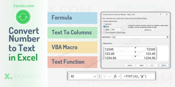excel formula convert number to text format