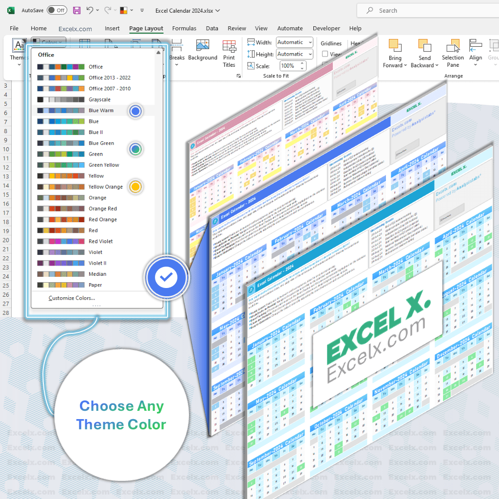 Excel Calendar 2024 Template Free Download Excel