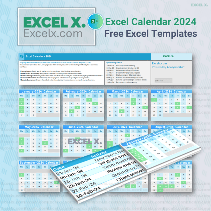 Excel Calendar 2024 Template