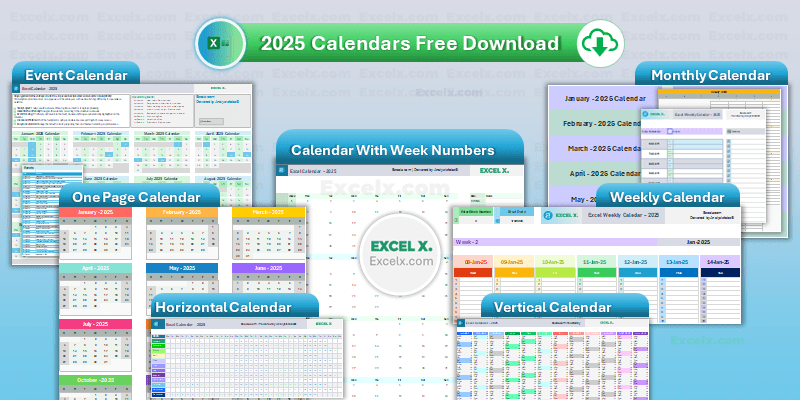 2025 Calendar Excel Templates (Free Download) - Excel