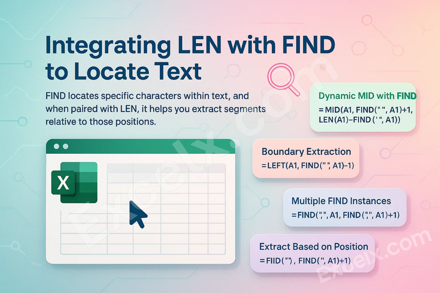 Using LEN And TRIM, LEFT, RIGHT, MID, FIND & SUBSTITUTE Functions ...