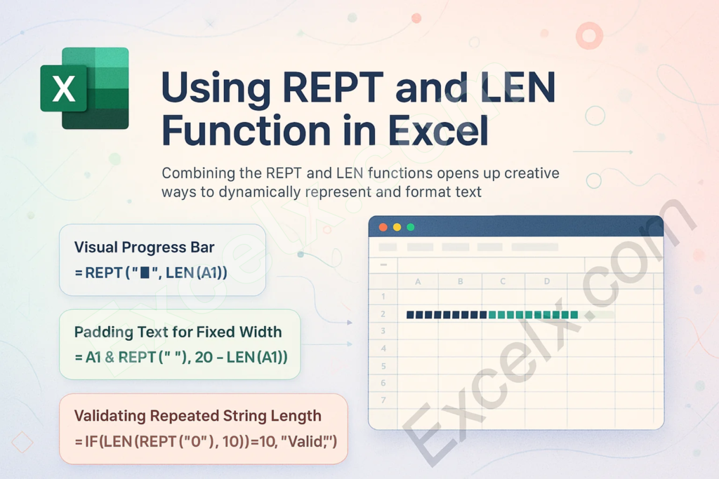Using REPT and LEN Function in Excel