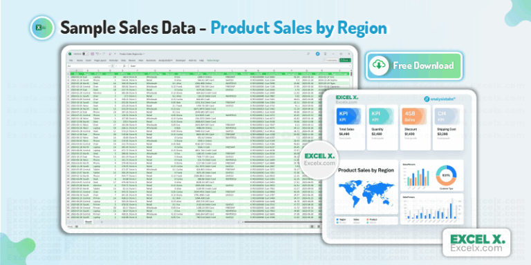 Sample Sales Data Excel Download - Sales Data Product Sales By Region Dataset 768x384 