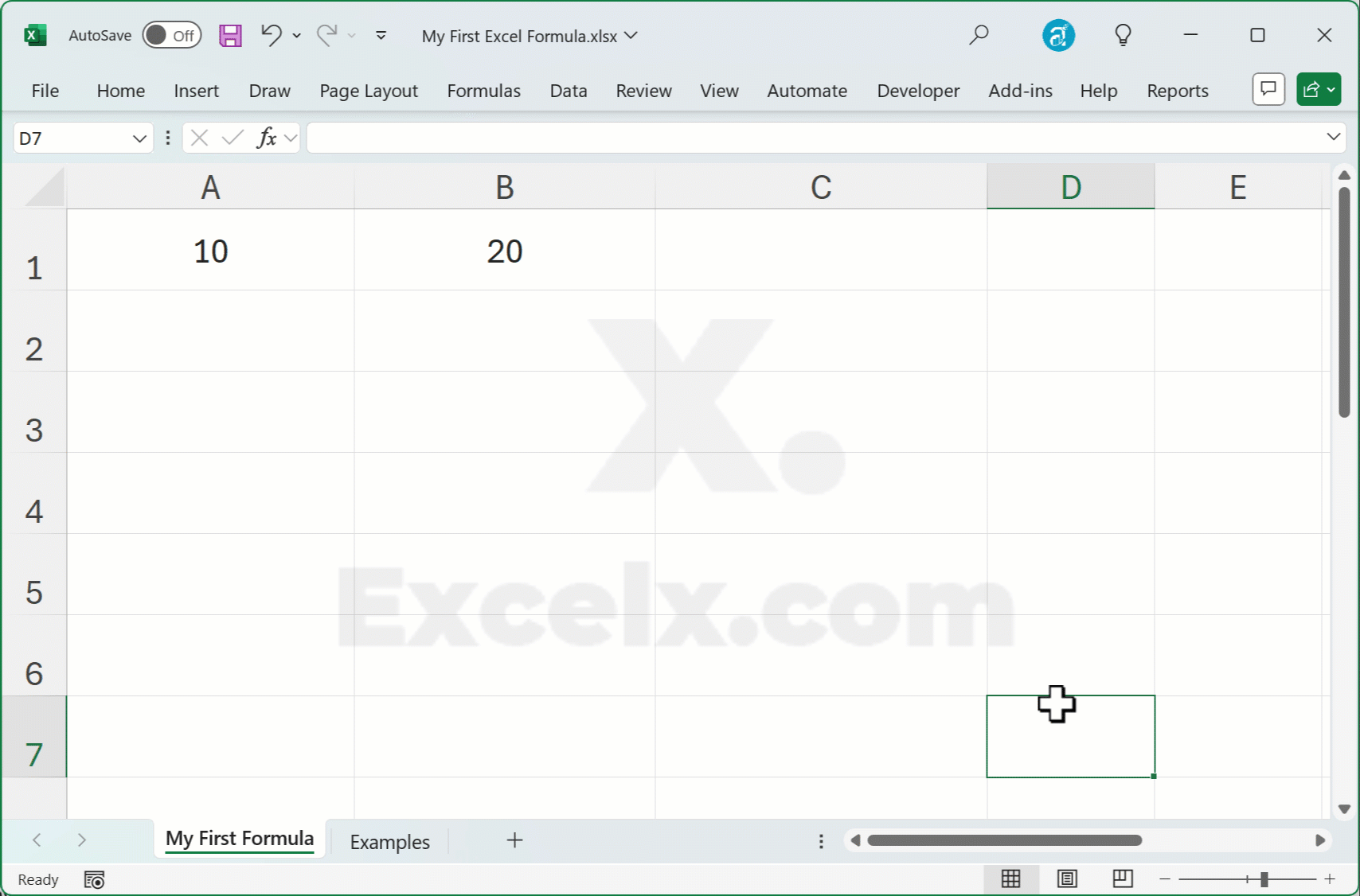 Step to create a Simple Excel Formula