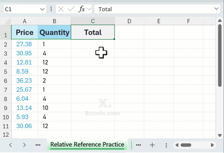 Excel Relative Reference in Action