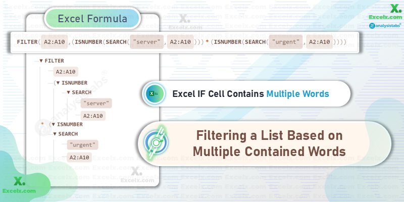excel filter if cell contains multiple text