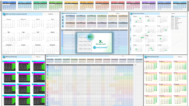 2026 Calendar Templates in Excel and PDF