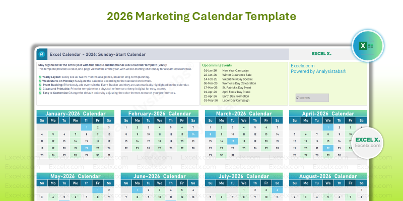 2026 Marketing Calendar Template