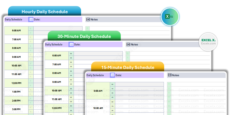 Daily Schedule Templates Excel