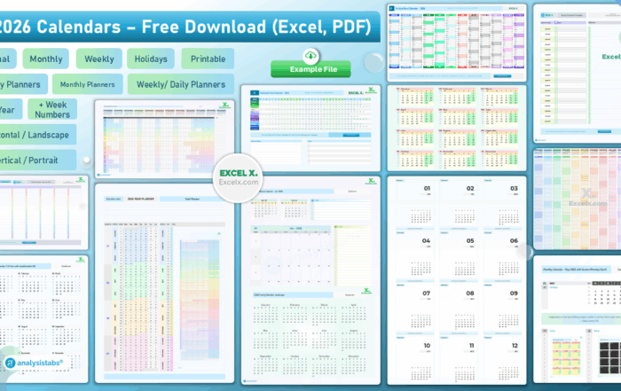 Excel Calendar Templates 2026
