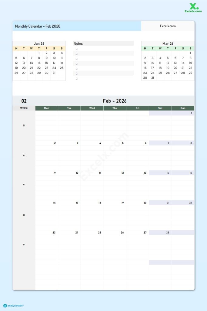 February 2026 Calendar