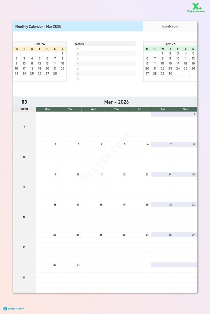 March 2026 Calendar