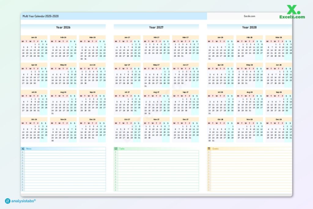 Multi-Year Planning Calendar 2026-2028