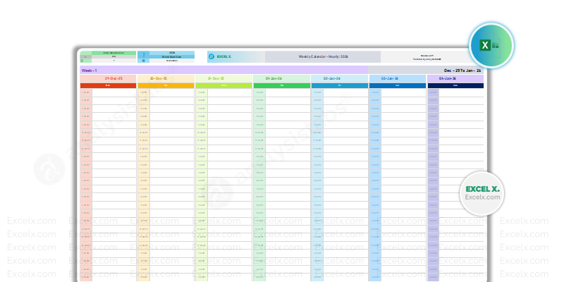 Weekly Calendar -Hourly