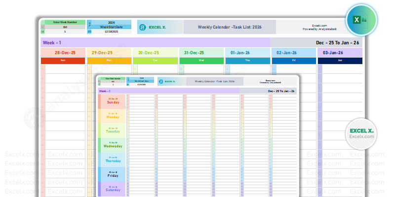 Weekly Calendar -Task List