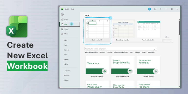 Create, Save & Open Your First Excel Workbook | Excelx.com