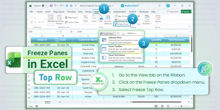 How to Freeze Panes in Excel: Lock Top Row & Columns | Excelx.com