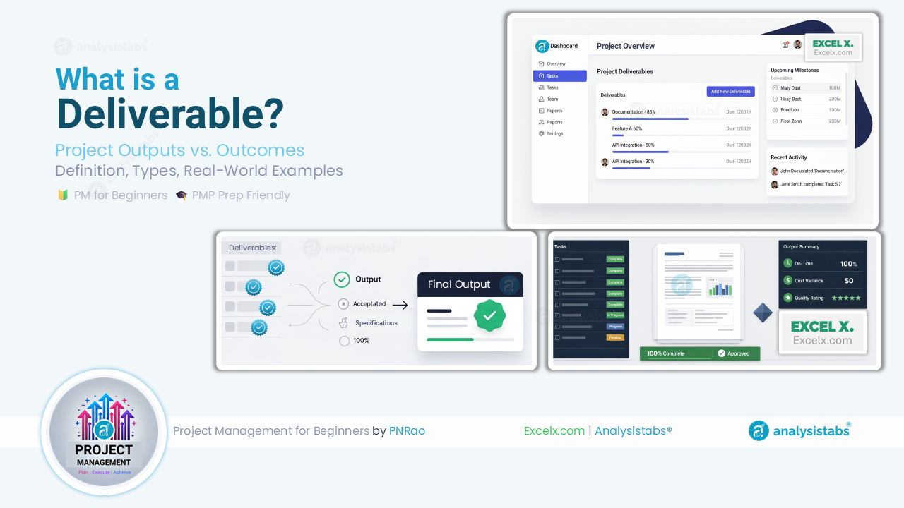 project-deliverable Project deliverable — a verified output produced by tasks and formally accepted by a named authority