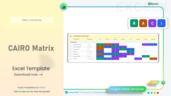 RACI Matrix Template Excel — Free Download 2026 | 52 Templates | Excelx.com