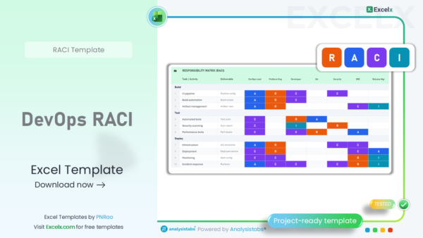 RACI Matrix Template Excel — Free Download 2026 | 52 Templates | Excelx.com